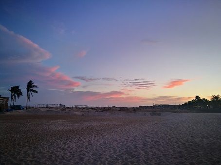 Sunset view on a beach in Cape Verde