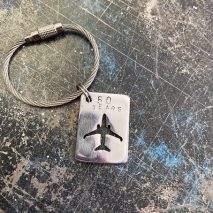 Beautiful keychain made from aircraft fuselage