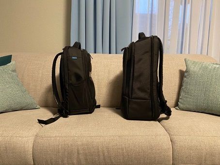 Samsonite backpack review - Side view of both XBR and Vectura Evo backpacks