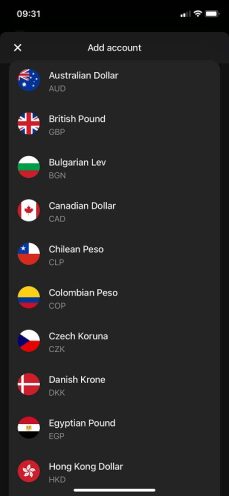 List of currencies you can exchange money into using your Revolut account