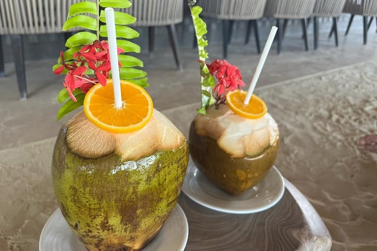 Coconut drinks are a great alternative to alcohol in the Maldives.